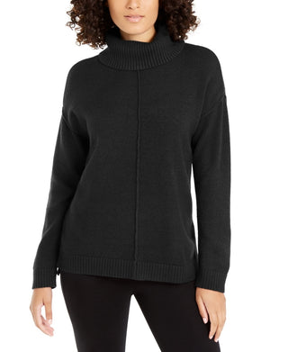 Alfani Women's Dropped-Shoulder Turtleneck  Green Size Small