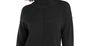 Alfani Women's Dropped-Shoulder Turtleneck  Green Size Small