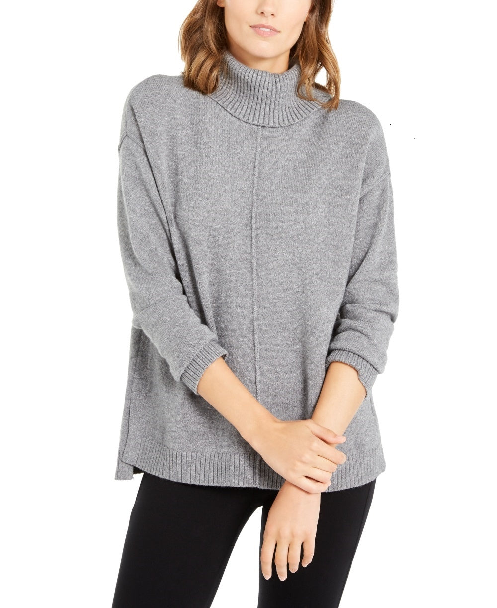 Alfani Women's Dropped-Shoulder Turtleneck  Gray Size XX-Large