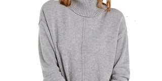 Alfani Women's Dropped-Shoulder Turtleneck  Gray Size XX-Large