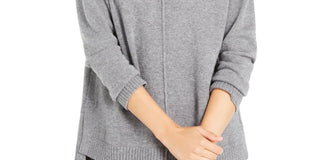 Alfani Women's Dropped-Shoulder Turtleneck  Gray Size XX-Large