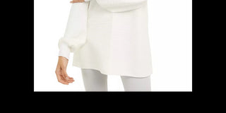 Alfani Women's Ribbed Knit Tunic Sweater White Size Petite Small