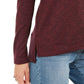 Style & Co Women's Marled Knit V Neck Top Wine Size Large