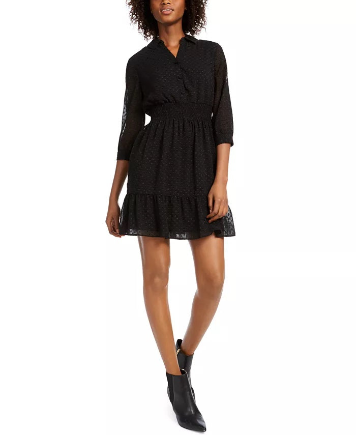 Maison Jules Women's Polka Dot Dress Black Size Medium