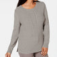 Karen Scott Women's Cable Knit Panel Sweater Grey Size XX-Large