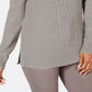 Karen Scott Women's Cable Knit Panel Sweater Grey Size XX-Large