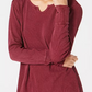 Style & Co Women's Split Neck Cotton Thermal Top Purple Size X-Small