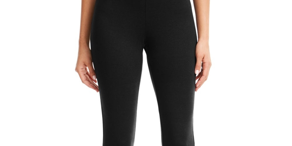 JM Collection Women's Side-Hem Zip Leggings Black Size XX-Large