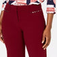 JM Collection Women's Petite Curvy-Fit Stud-Trim Pants Red Size 4 P