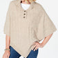 Karen Scott Women's ShawlCollar Poncho Brown Size Small
