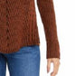 Style & Company Women's Textured  Knitted Printed Long Sleeve Jewel Neck T-Shirt Sweater Khaki Size Medium