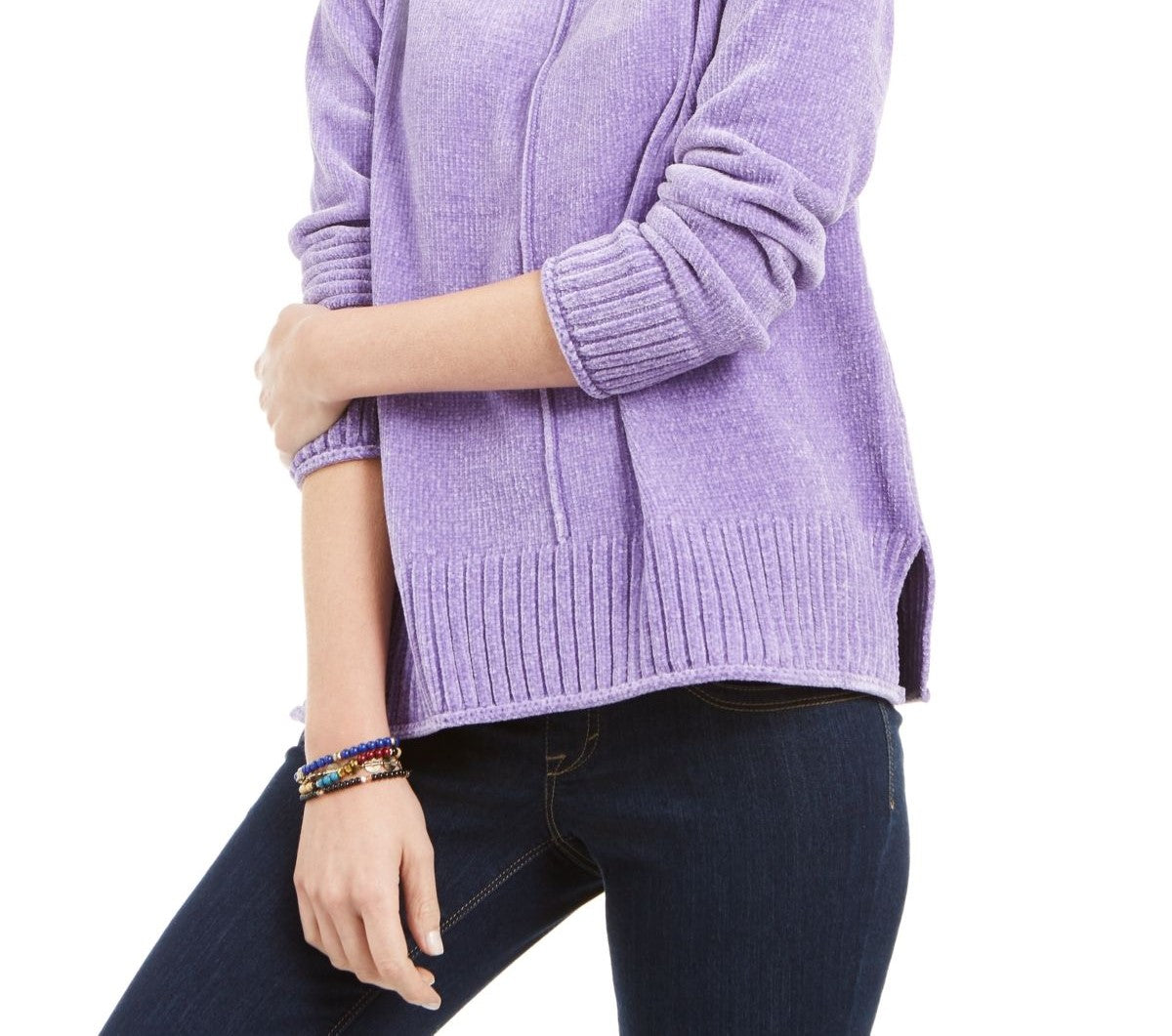 Style & Co Women's Petite Chenille Sweater Purple Size Petite