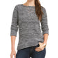 Style & Co Women's Petite Marled-Knit Sweater Black Size Petite Small