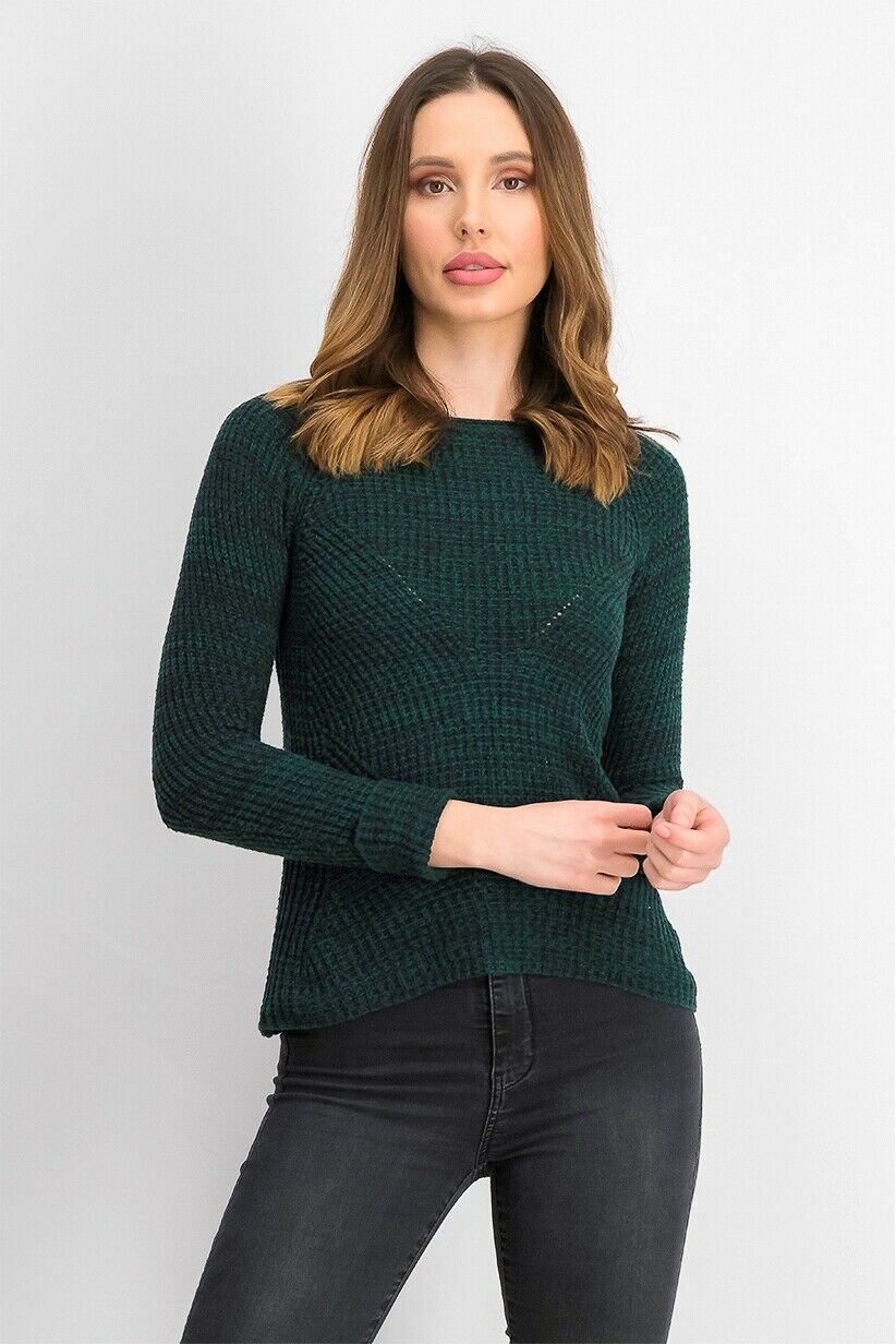 Style & Co Women's Marled Knit Sweater Green Size Petite Extra Large