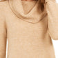 Style & Co Women's Cowl-Neck Waffle-Knit Sweater Beige Size Medium