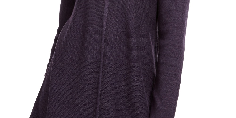 Style & Co Women's Knit Mixed Stitch Tunic  Purple Size Small