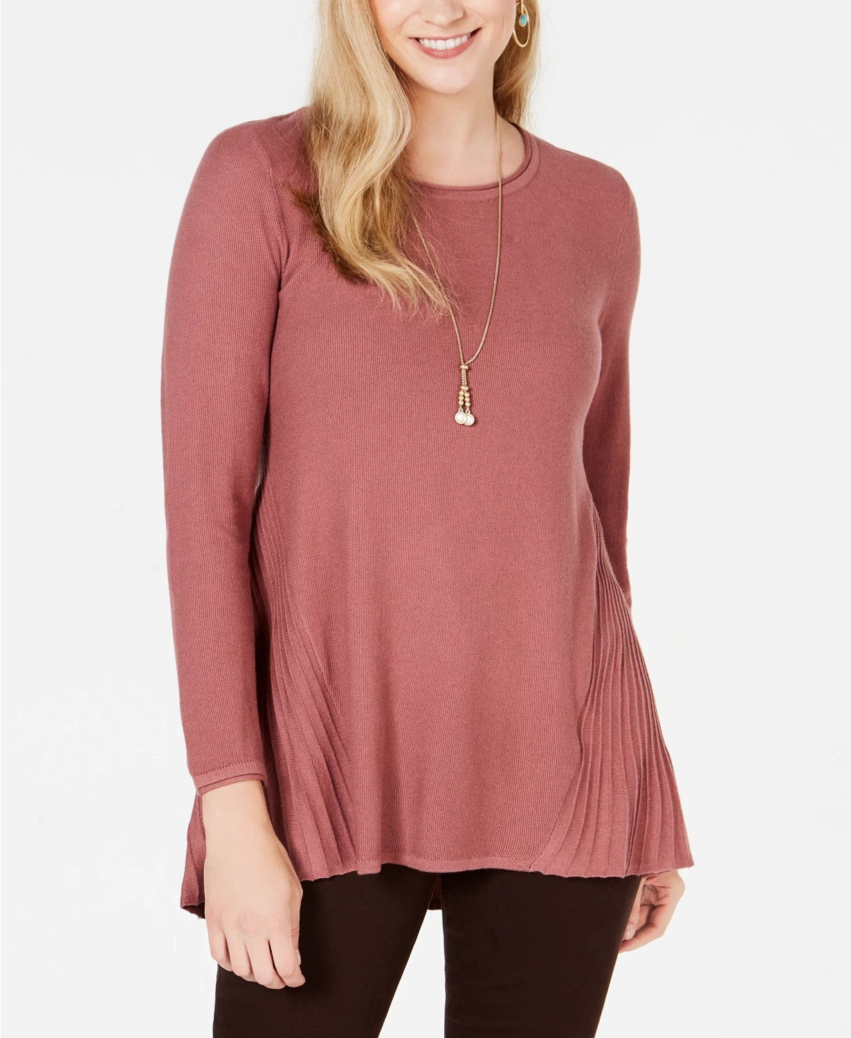 Style & Co Women's High Low Tunic Sweater Orange Size X-Small