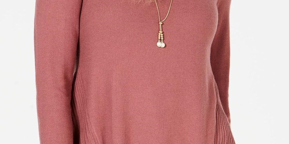 Style & Co Women's High Low Tunic Sweater Orange Size X-Small