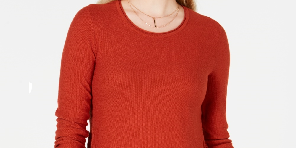 Style & Co Women's High Low Tunic Sweater Orange Size XX-Large