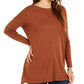 Style & Co Women's Petite Seam-Front Tunic Sweater Khaki Size Medium