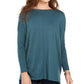 Style & Co Women's Seam Front Tunic Sweater Green Size Petite Small