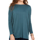 Style & Co Women's Petite Seam-Front Tunic Sweater Green Size Petite X-Large