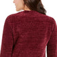 Karen Scott Women's Chenille Open Front Cardigan Red Size Small