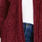Karen Scott Women's Chenille Open Front Cardigan Red Size Medium
