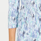 Karen Scott Women's Petite Watercolor-Print Henley Top Dark Blue Size Small