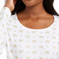 Karen Scott Women's Shimmer Camel Print Top White Size X-Large