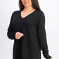 Karen Scott Women's V-Neck Pullover Sweater Black Size Small