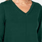 Karen Scott Women's V Neck Pullover Sweater Green Size X-Small