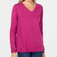 Karen Scott Women's V Neck Pullover Sweater Pink Size X-Small