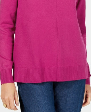 Karen Scott Women's V Neck Pullover Sweater Pink Size X-Small