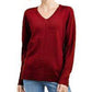 Karen Scott Women's V-Neck Pullover Sweater Red Size Small