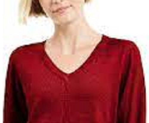 Karen Scott Women's V-Neck Pullover Sweater Red Size Small