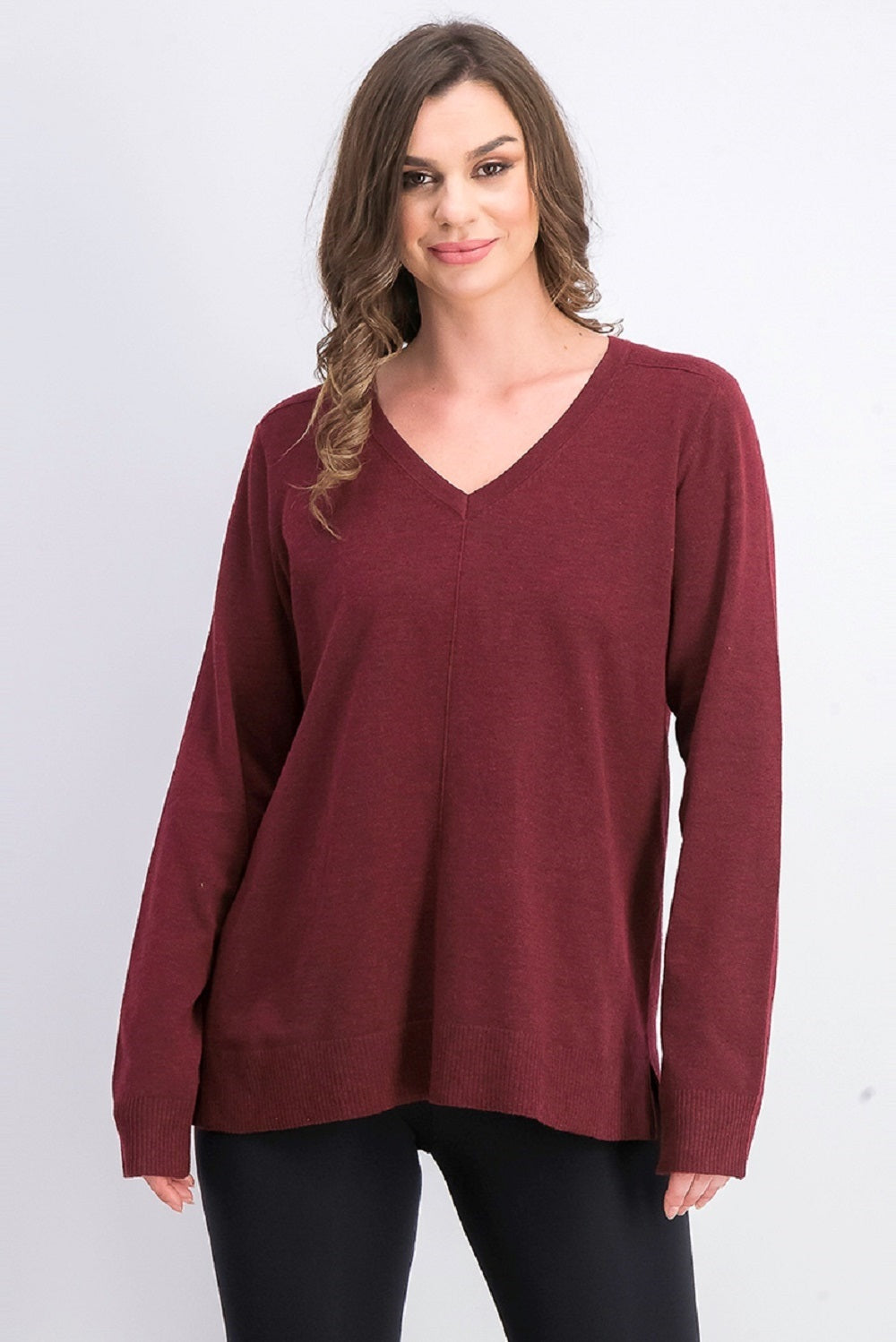 Karen Scott Women's V-Neck Pullover Sweater Red Size X-Small