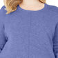 Karen Scott Women's Scoop Neck Seamed Sweater  Blue Size 1X