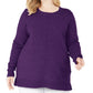 Karen Scott Women's Plus Size Scoop-Neck Seamed Sweater Purple Size 3X