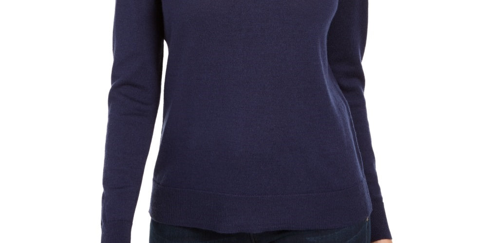 Charter Club Women's Merino Wool Turtleneck Blue Size X-Large