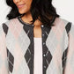 Charter Club Women's Argyle Knit Cardigan Dark Gray Size Small