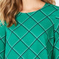 Charter Club Women's Printed 3/4 Sleeve Top Green Size Small