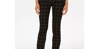 Charter Club Women's Windowpane Pants  Charcoal Size 4