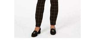 Charter Club Women's Windowpane Pants  Charcoal Size 4