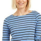 Charter Club Women's Heather Long Sleeve Top Blue Size Large
