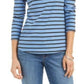 Charter Club Women's Heather Long Sleeve Top Blue Size Large