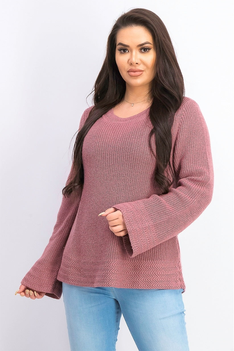 Style & Co Women's Boxy Knit Pullover Sweater Purple Size Large