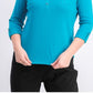 Karen Scott Women's 3/4 Sleeve Polo Shirt Blue Size Petite X-Large