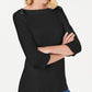 Karen Scott Women's Grommet Trim 3/4 Sleeve Top  Black Size X-Small
