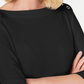 Karen Scott Women's Grommet Trim 3/4 Sleeve Top  Black Size X-Small